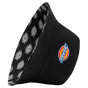 Dickies帽子女纯棉渔夫帽时尚洋气遮阳帽大头围帽子字母印双面戴