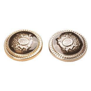 古铜色钮扣纽扣扣子皮草黄色风衣装饰外套大衣灰绿色藏青色漂亮的