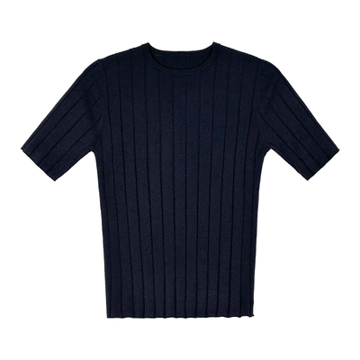 显瘦内搭修身坑条短款针织衫