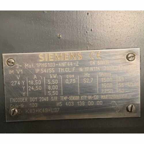 1PH61034NF44Z K83K49L37 Servomotor Refurbished 12 month warr