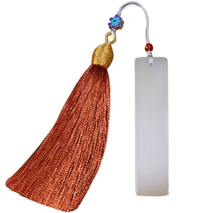 正宗新疆和田糖白玉书签挂件古风清雅天然意境精美中国风简约礼物