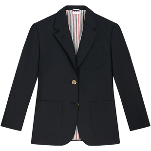 [24期免息]THOM BROWNE 女士SUPER120'S斜纹羊毛西服外套