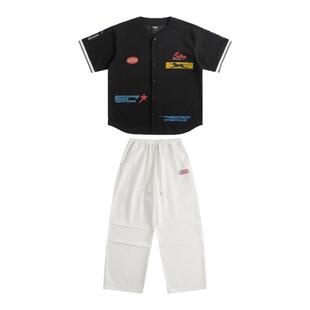 儿童街舞演出服套装酷帅嘻哈hiphop男童街舞潮服宽松棒球衫童装