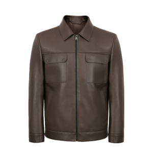 原版雷军同款皮衣高端男士真皮绵羊皮翻领短款外套新款秋季皮夹克