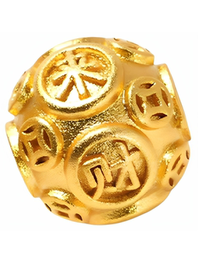 DIY沙金圆珠12N六字真言仿黄金珠