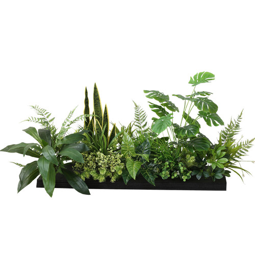 店铺橱窗绿植组合花槽花坛植物花卉楼盘餐厅隔断栅栏花箱仿真花草