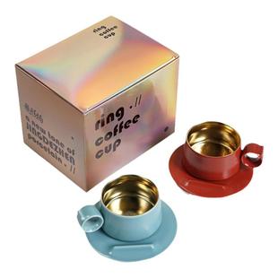 飞形物指环咖啡对杯礼盒情侣杯子乔迁新结婚礼物一对套装景德镇行
