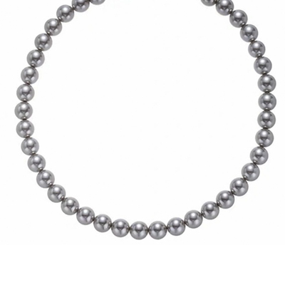 施家多麻珍珠项链女轻奢银灰色