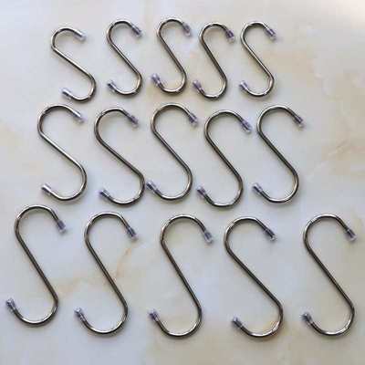 不锈钢s型挂钩大小号厨房腊肉铁挂钩晒香肠钩子s形金属勾子衣帽钩