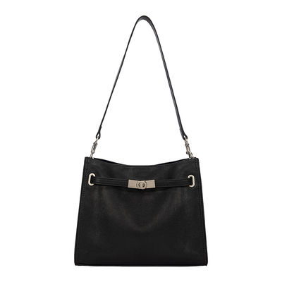 曼歌妮黑色托特包大容量单肩手提