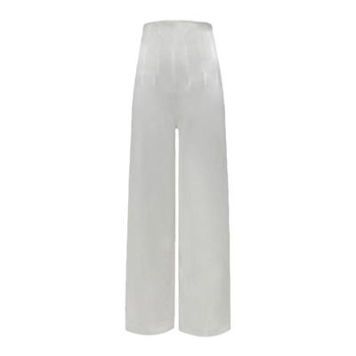 现货momoshero【adult折角腰】立体分割线 防皱不透断面纱阔腿裤