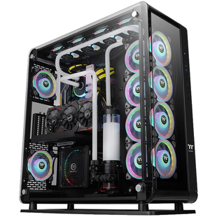 Tt机箱Core P8 TG玻璃开放壁挂海景房机壳EATX台式电脑水冷主机箱