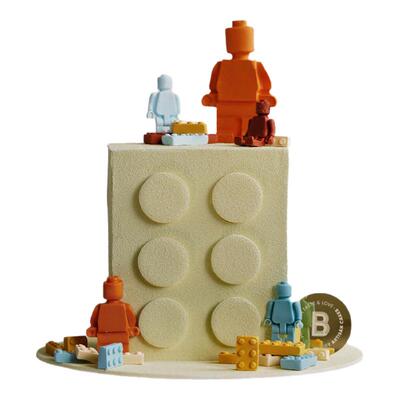BITEOLOGY【积木小英雄】新款加高生日蛋糕北京上海同城配送C269