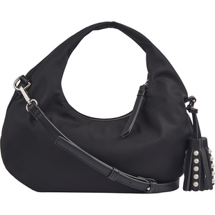 LK BENNETT黑色手抓包2025冬新款女单肩斜挎流苏挂饰通勤休闲两用