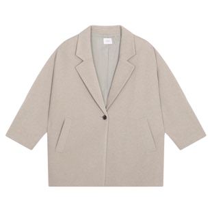 LOWRYS FARM大衣女2025冬季新款一粒扣翻领休闲中长款外套494124