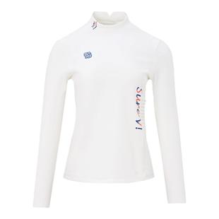 【暖暖系列】svg高尔夫早春女装白色抓绒长袖t恤立领保暖运动上衣