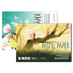 秀普富莱卡勒砂面色粉纸插画专用超细色粉本350g加厚彩色专业粉画纸彩铅绘画纸彩色炭笔纸色粉笔油画棒专用