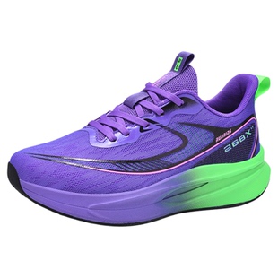 男鞋夏季紫色透气跑步鞋46青少年47初中学生48超轻减震运动鞋大码