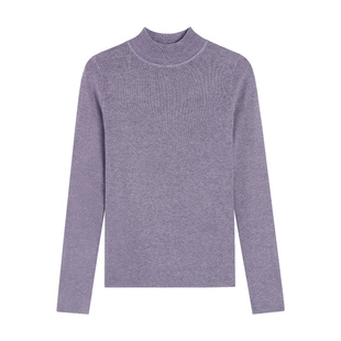 pusumede 秋日伴侣半高领长袖针织衫女秋冬内搭打底衫气质上衣