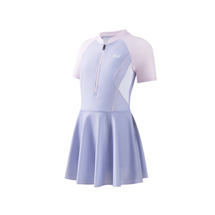 361儿童泳衣女童连体泡温泉中大童保守带胸垫2025新款女孩游泳衣