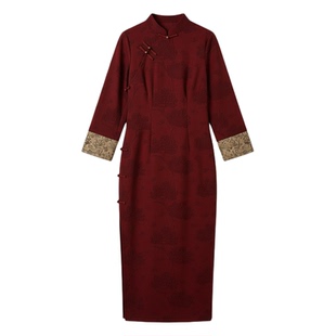 红色新中式复古国风倒大袖绝美旗袍2026新款年轻款气质高端连衣裙