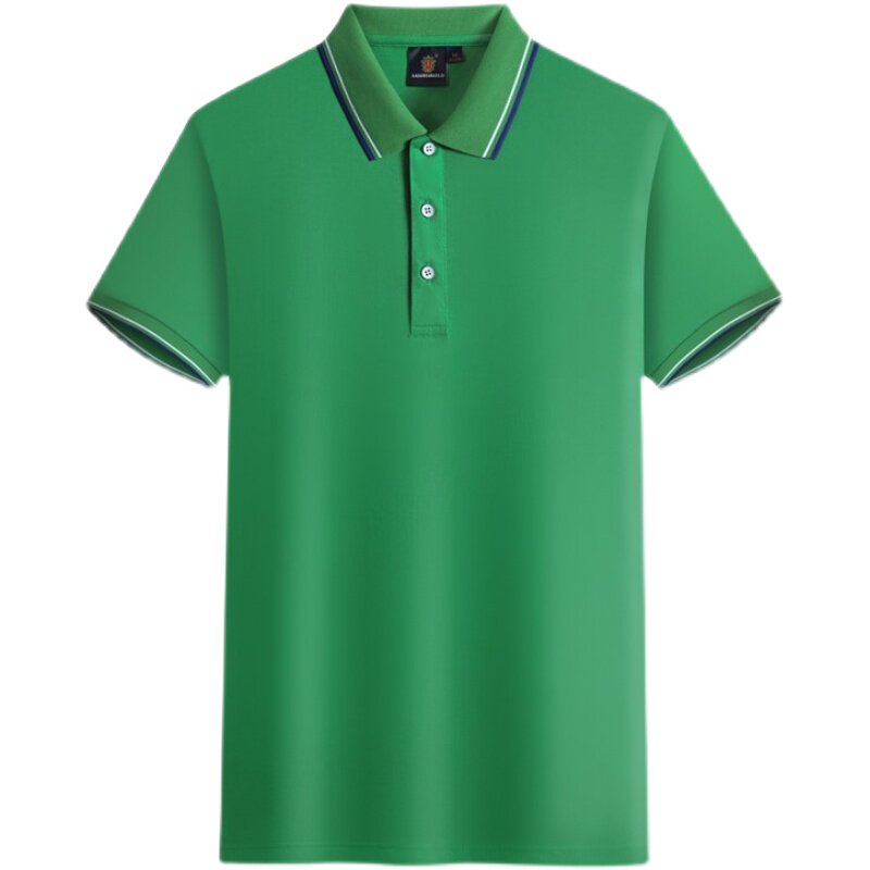 广告宣传活动纯色丝光棉体恤珠地短袖翻领polo衫员工服装定做工衣