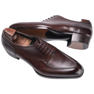 国产Oct Tenth手工固特异Derby德比鞋 手缝沿条结构 棕擦色皮鞋男