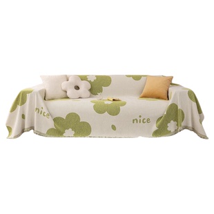 沙发盖布沙发垫绿色夏季四季现代加厚雪尼尔防滑沙发巾新款沙发套