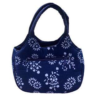 乌镇蓝印花布手提包纯棉印花小包复古民族风妈妈买菜包时尚小布包