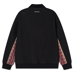 AFGK25FW民族风拼接底特律夹克春秋国潮复古外套男女休闲百搭上衣