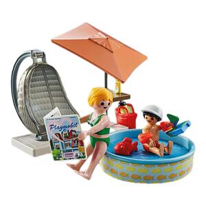 playmobil摩比世界儿童玩具多彩生活系列在家戏水的欢乐时光71476