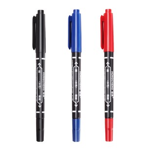 双头记号笔勾线笔幼儿园防水防油不掉色美术专用黑色学生安全油性笔粗细水性油性标记笔划线笔油漆笔油笔绘画