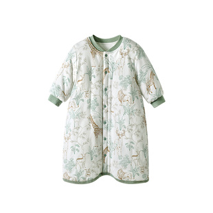 宝宝睡袍冬季婴儿睡衣加厚款纯棉婴幼儿衣服夹棉男女恒温睡袋冬装