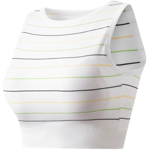 森马背心女内衣一体式带胸垫条纹内搭短款宽肩上衣修身显瘦可外穿