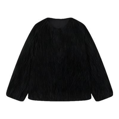 FNASS原创暗黑风黑色毛毛外套女