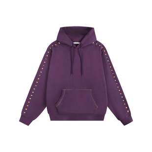 ATRY字母刺绣连帽卫衣男款春季新款潮牌重磅休闲字母撞色帽衫上衣