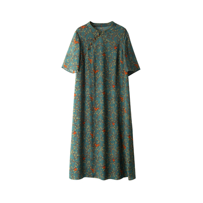 美丽客栈原创高端大码连衣裙定制微胖胖mm新中式女旗袍国风裙子