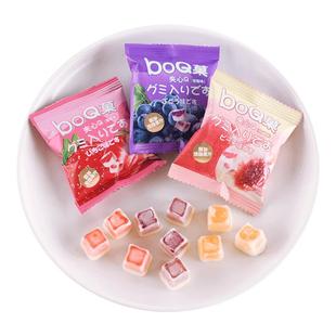 龙客boQ方块菓奶昔爆浆果汁软糖夹心qq糖橡皮糖果休闲零食品小吃