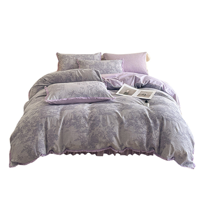 新疆长绒棉双层纱流苏提花四件套