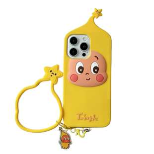 适用苹果17promax趣味可爱iPhone16pro卡通大头15立体星星人+星星人手机壳14硅胶13全包12防摔11保护套17pro