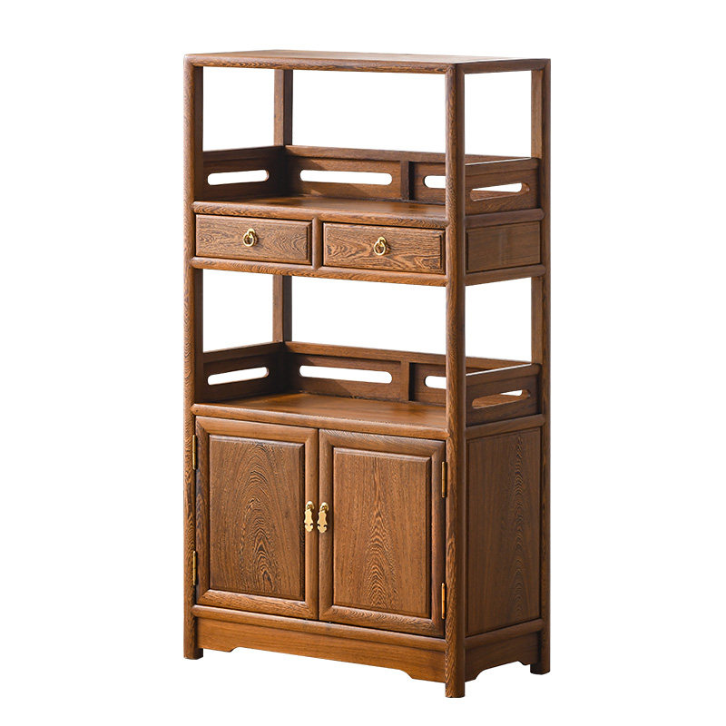 鸡翅木矮书柜架新中式全实木陈列置物架中式红木书橱书架组合落地