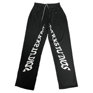 黑色字母嘻哈跳舞运动裤女时尚休闲百搭潮酷宽松爵士街舞jazz裤子