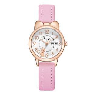 儿童手表女孩8小学生9女童10岁12防水防摔韩版可爱卡通幼儿指针式