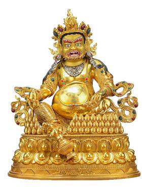 鎏金黄财神铜像铜器装饰雕像摆件