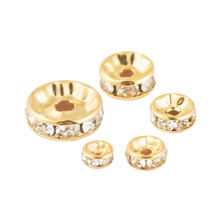 镀18K金隔片手串diy配件饰品锆石水晶手链隔珠小配饰串珠配珠材料