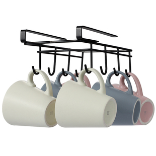 免打孔厨房下挂钩 304不锈钢厨具用品壁挂排钩悬挂式吊柜橱柜挂钩