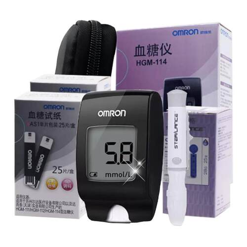 欧姆龙血糖试纸AS1血糖测试仪家用血糖仪测量独立包装HGM-111正品