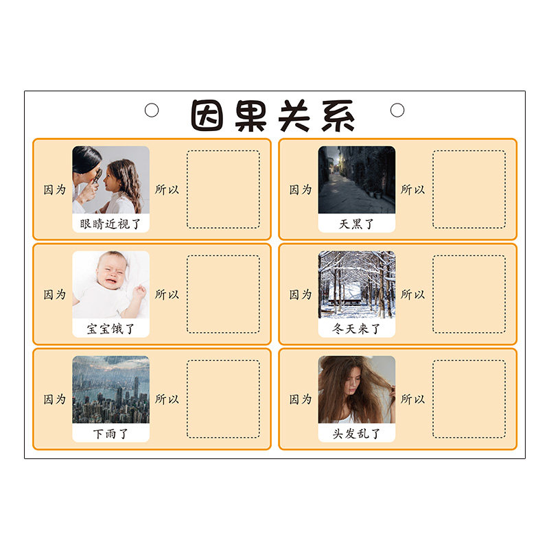 儿童因果关系卡片事件逻辑顺序幼儿园思维认知语言表达训练教玩具
