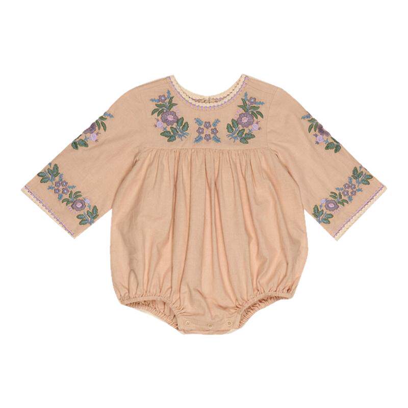 Little家英国APOLINA FW26女宝复古刺绣上衣包屁衣裤子帽子6-24M
