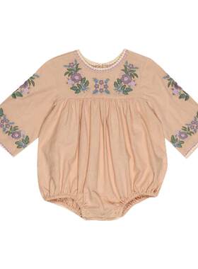 Little家英国APOLINA FW26女宝复古刺绣上衣包屁衣裤子帽子6-24M